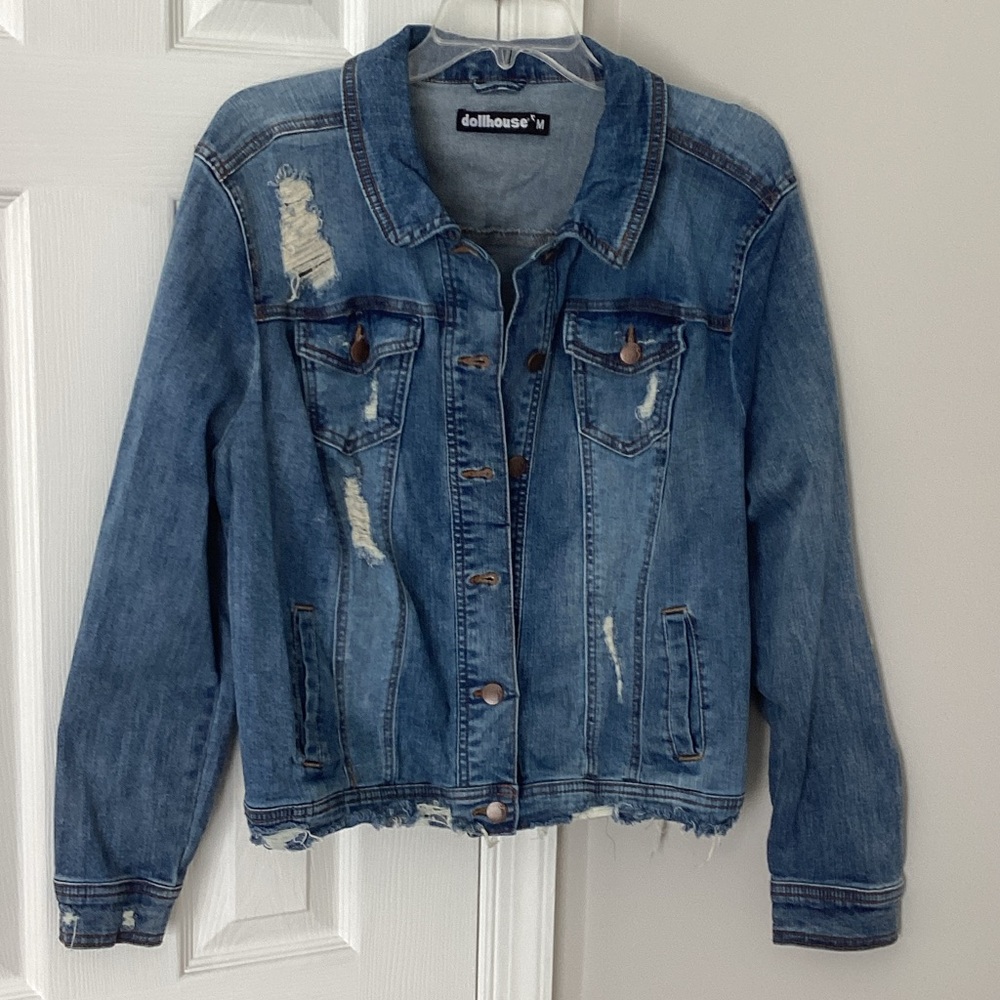 Dollhouse Distressed Blue Jean Jacket